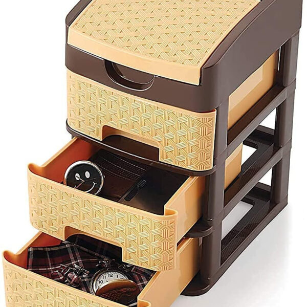 BROWN 3 LAYER MINI DRAWER STORAGE