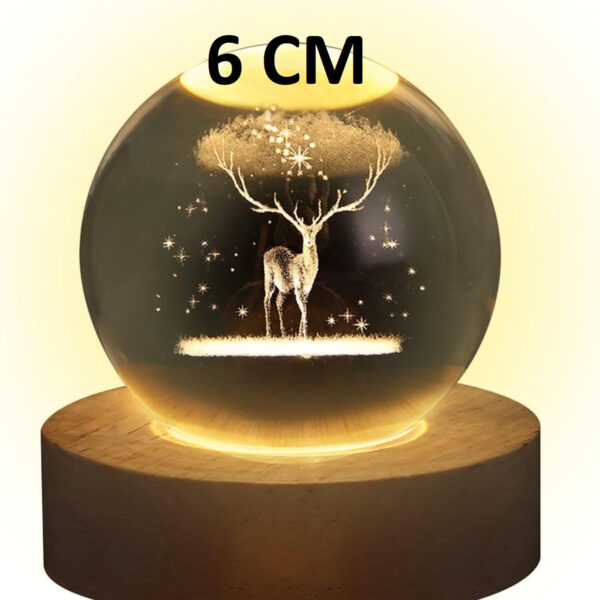 3D Crystal Ball Night Lamp(EIK) (6 cm)