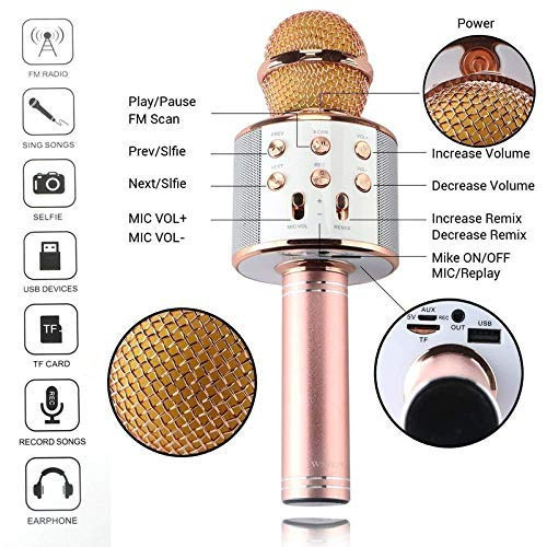 Round Microphone Wireless Bluetooth